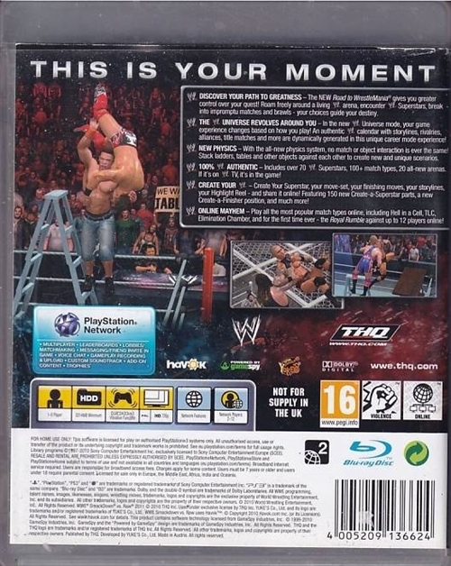 WWE SmackDown vs. Raw 2011 - PS3 (B Grade) (Genbrug)